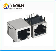 RJ45連接器插座 RJ45網(wǎng)絡接口90度插板式連接器 現(xiàn)貨批發(fā)